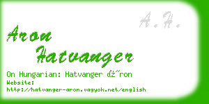 aron hatvanger business card